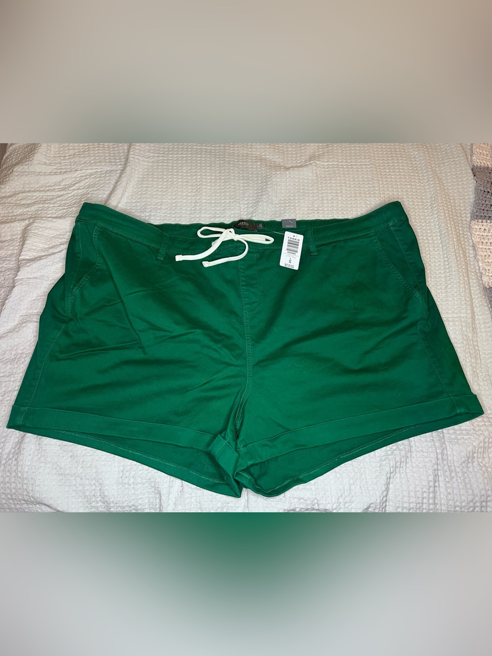 torrid Green Drawstring Twill Shorts